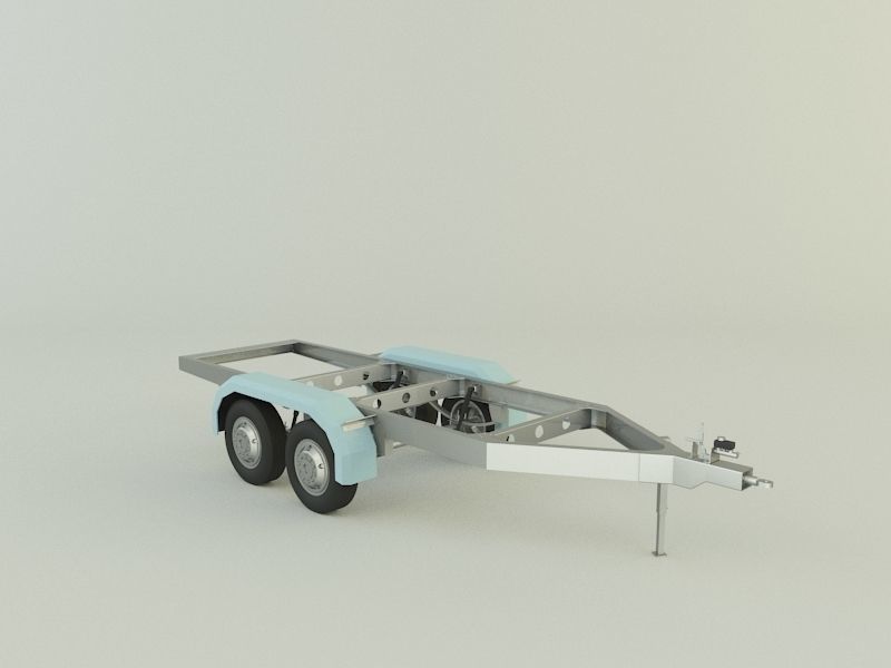 two axle empty trailer 3D model_12