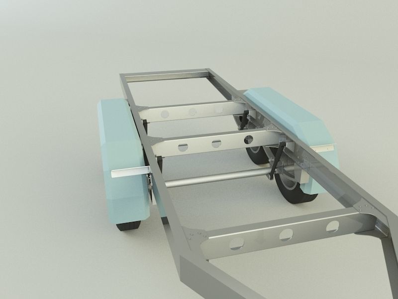 two axle empty trailer 3D model_13