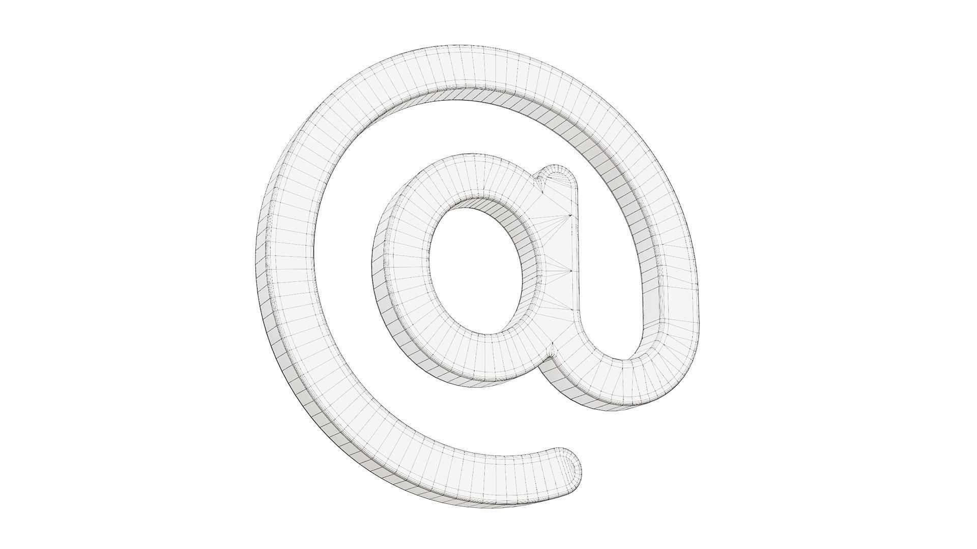 At E-mail Sign Low-poly 3D model_1