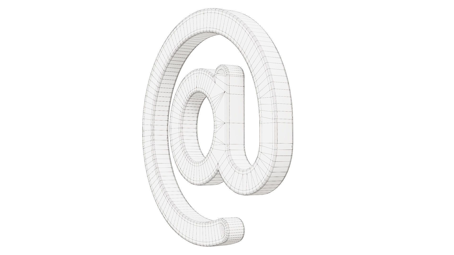 At E-mail Sign Low-poly 3D model_4