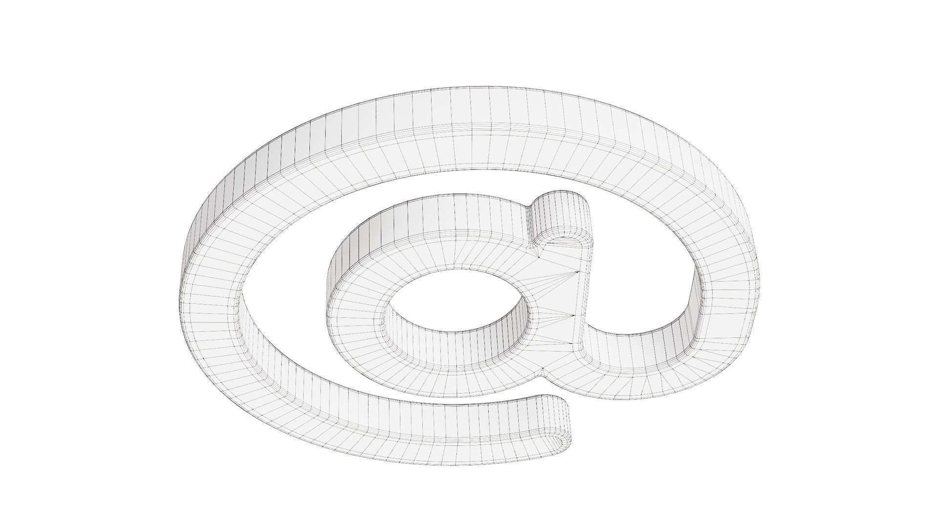 At E-mail Sign Low-poly 3D model_8