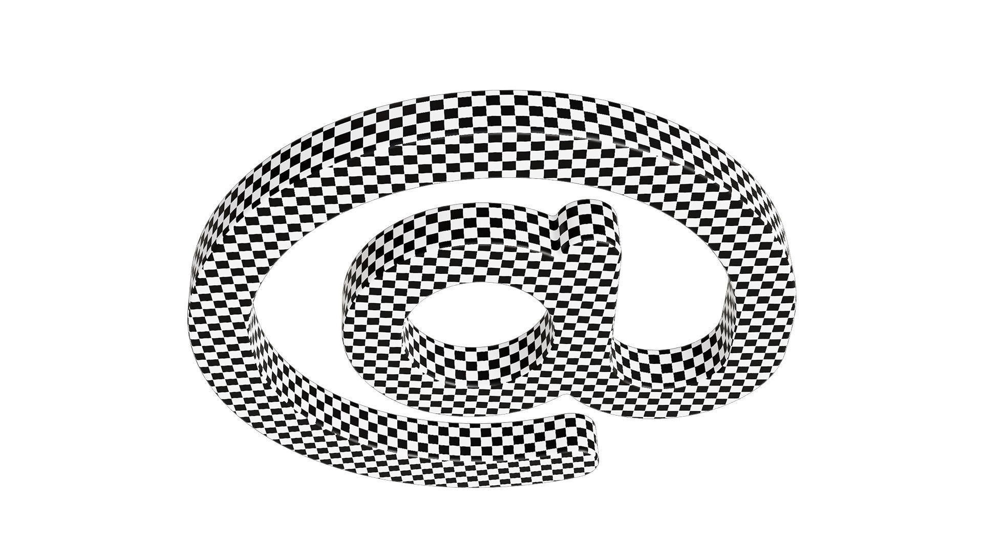 At E-mail Sign Low-poly 3D model_7