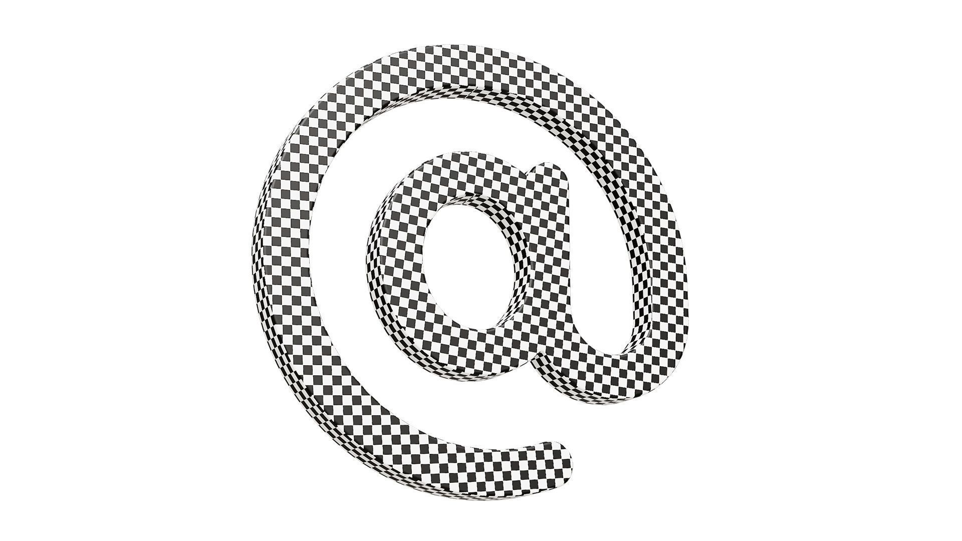 At E-mail Sign Low-poly 3D model_2