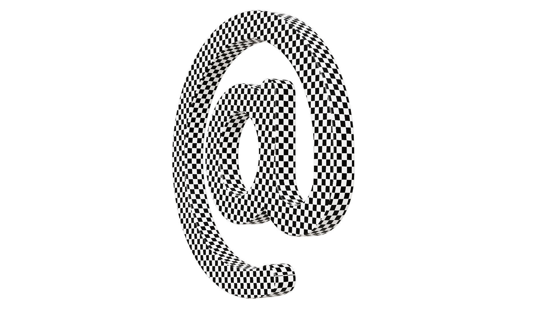 At E-mail Sign Low-poly 3D model_5