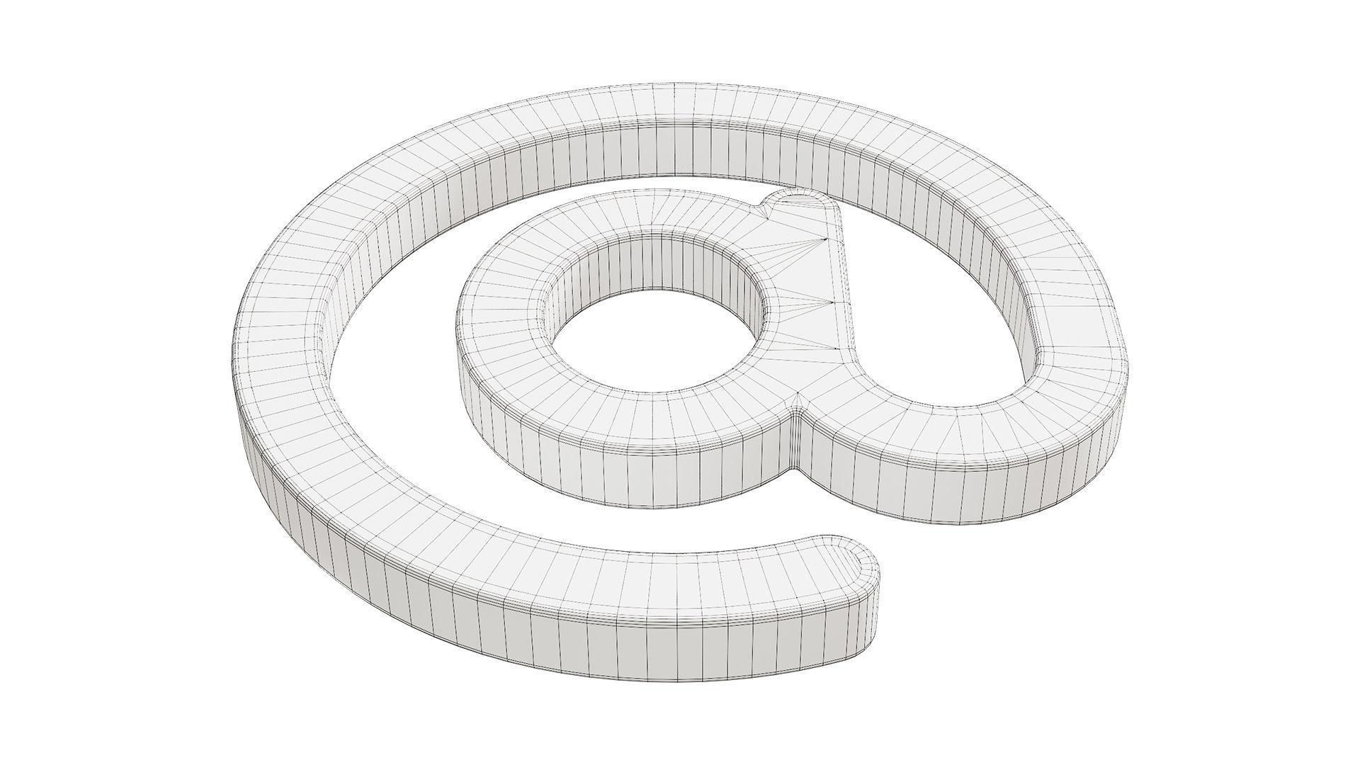 At E-mail Sign Low-poly 3D model_9