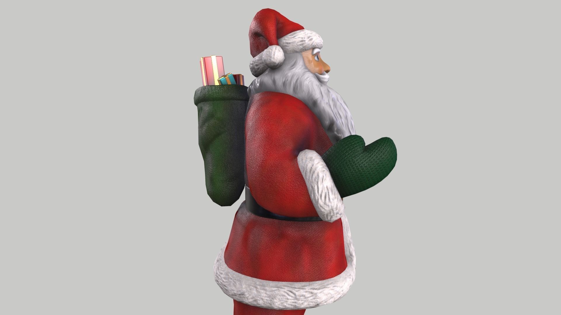 Santa Claus Low-poly 3D model_7