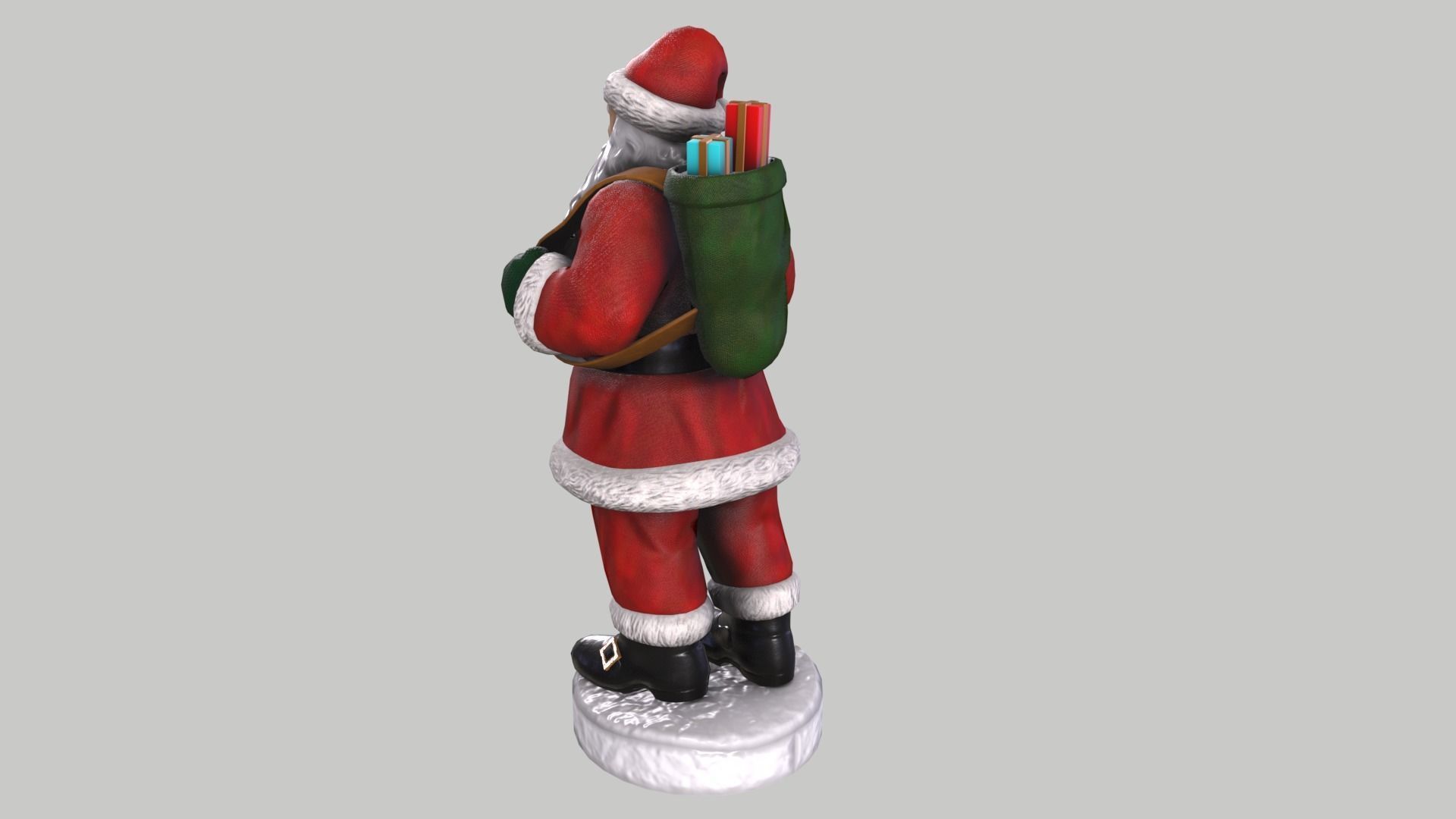 Santa Claus Low-poly 3D model_4