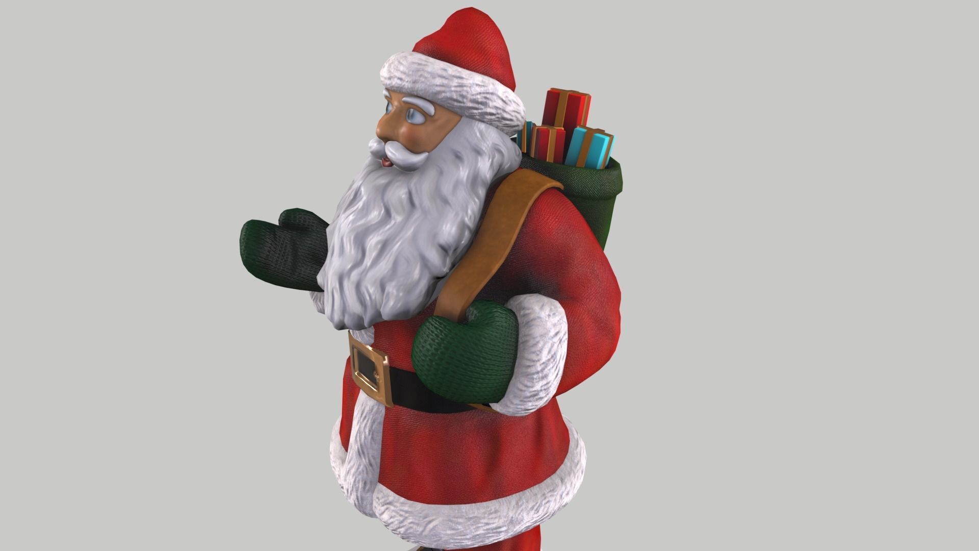 Santa Claus Low-poly 3D model_8