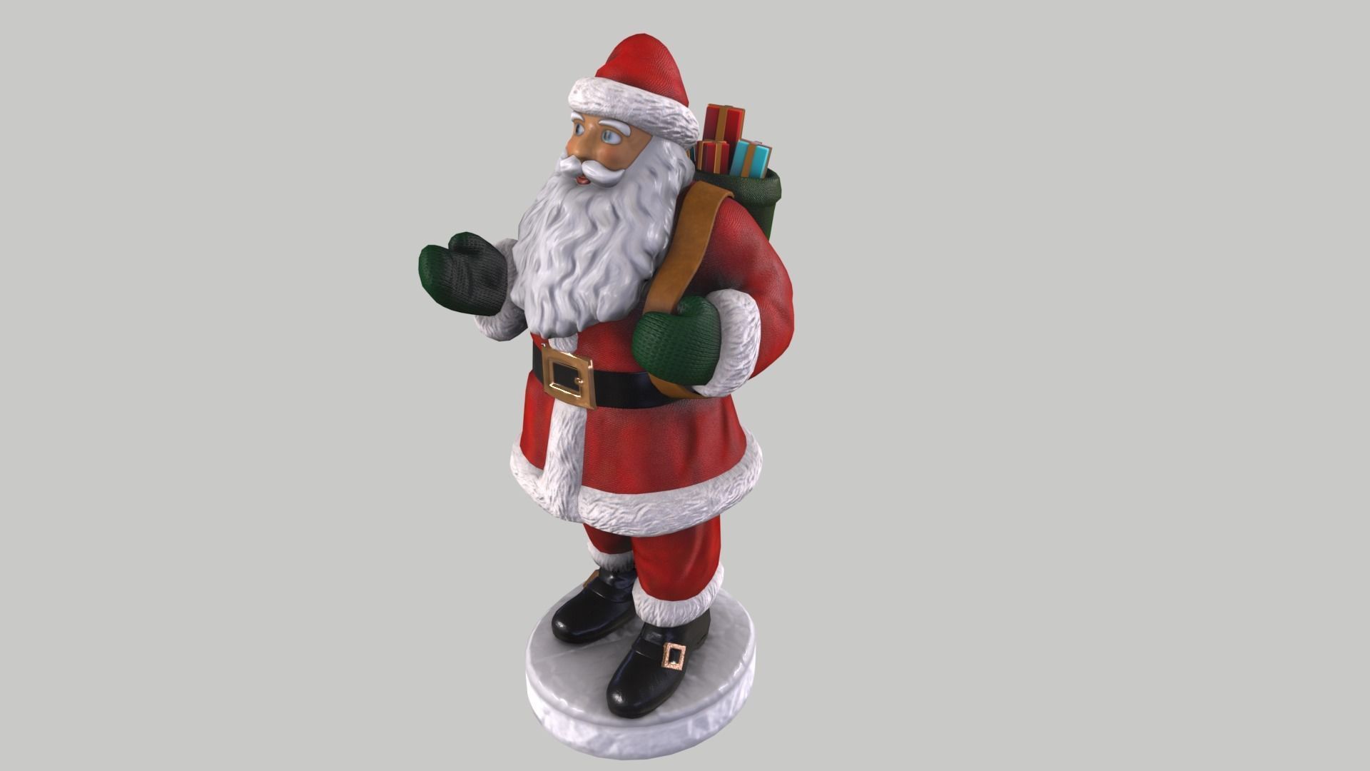 Santa Claus Low-poly 3D model_1