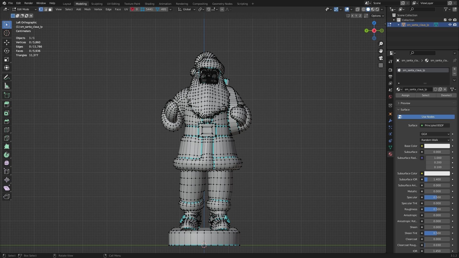 Santa Claus Low-poly 3D model_9