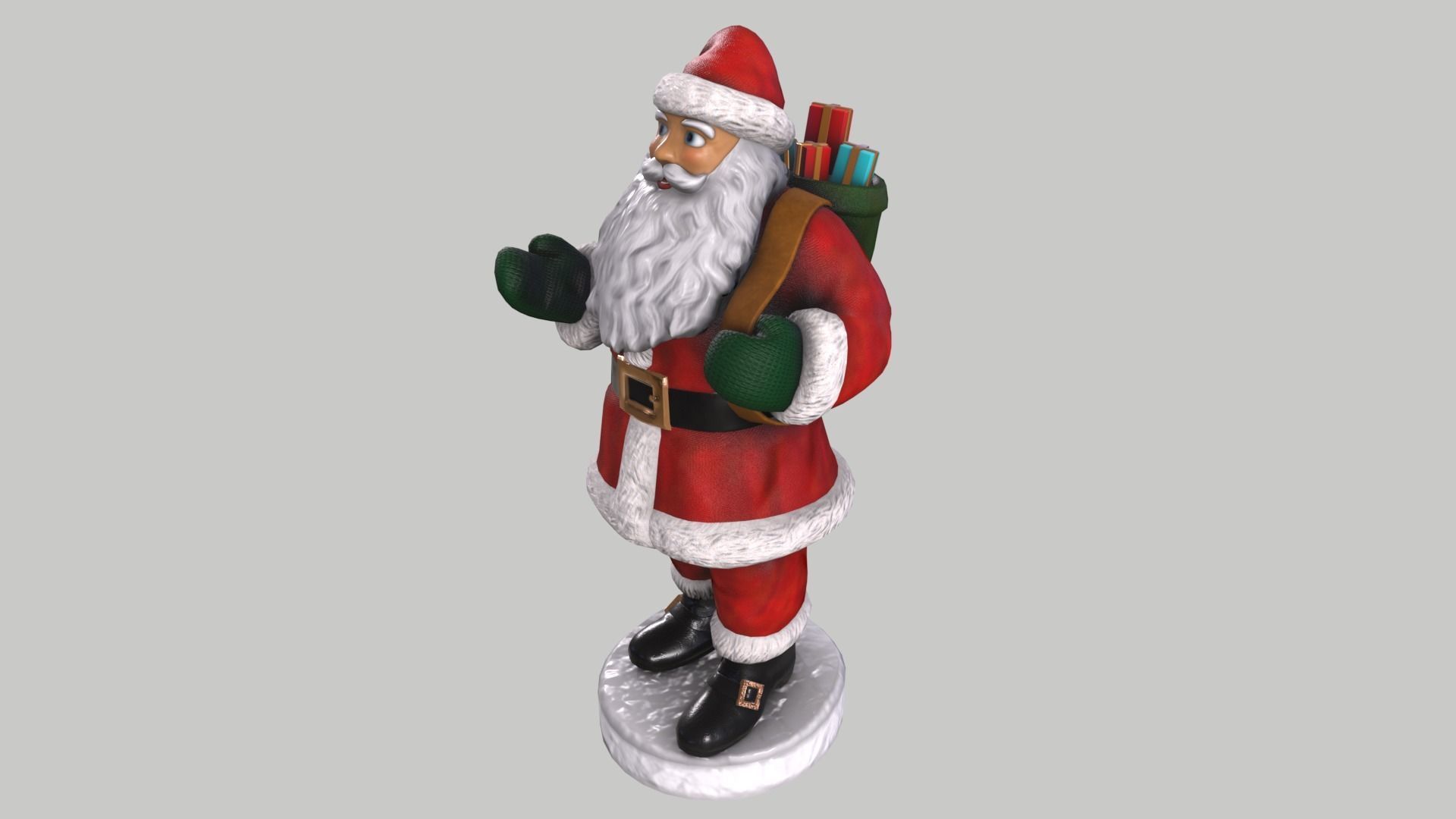 Santa Claus Low-poly 3D model_5