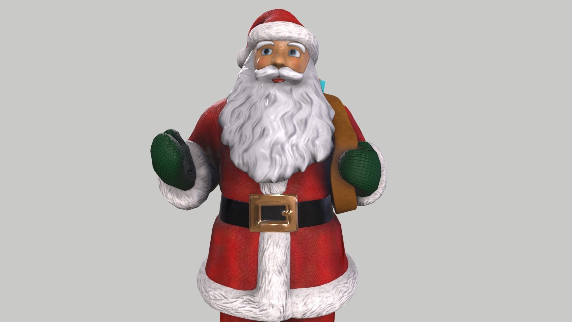 Santa Claus Low-poly 3D model_6