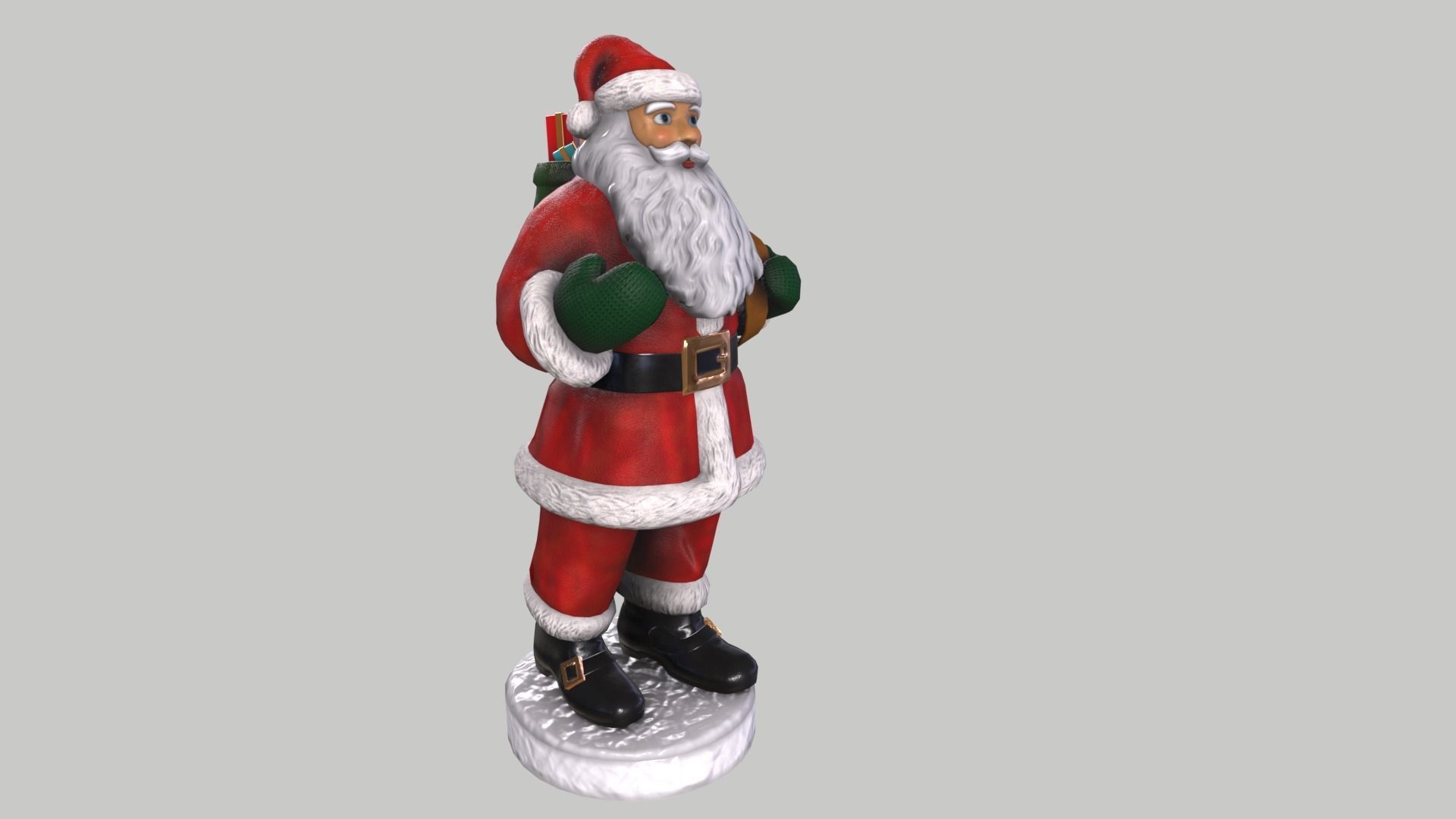 Santa Claus Low-poly 3D model_2