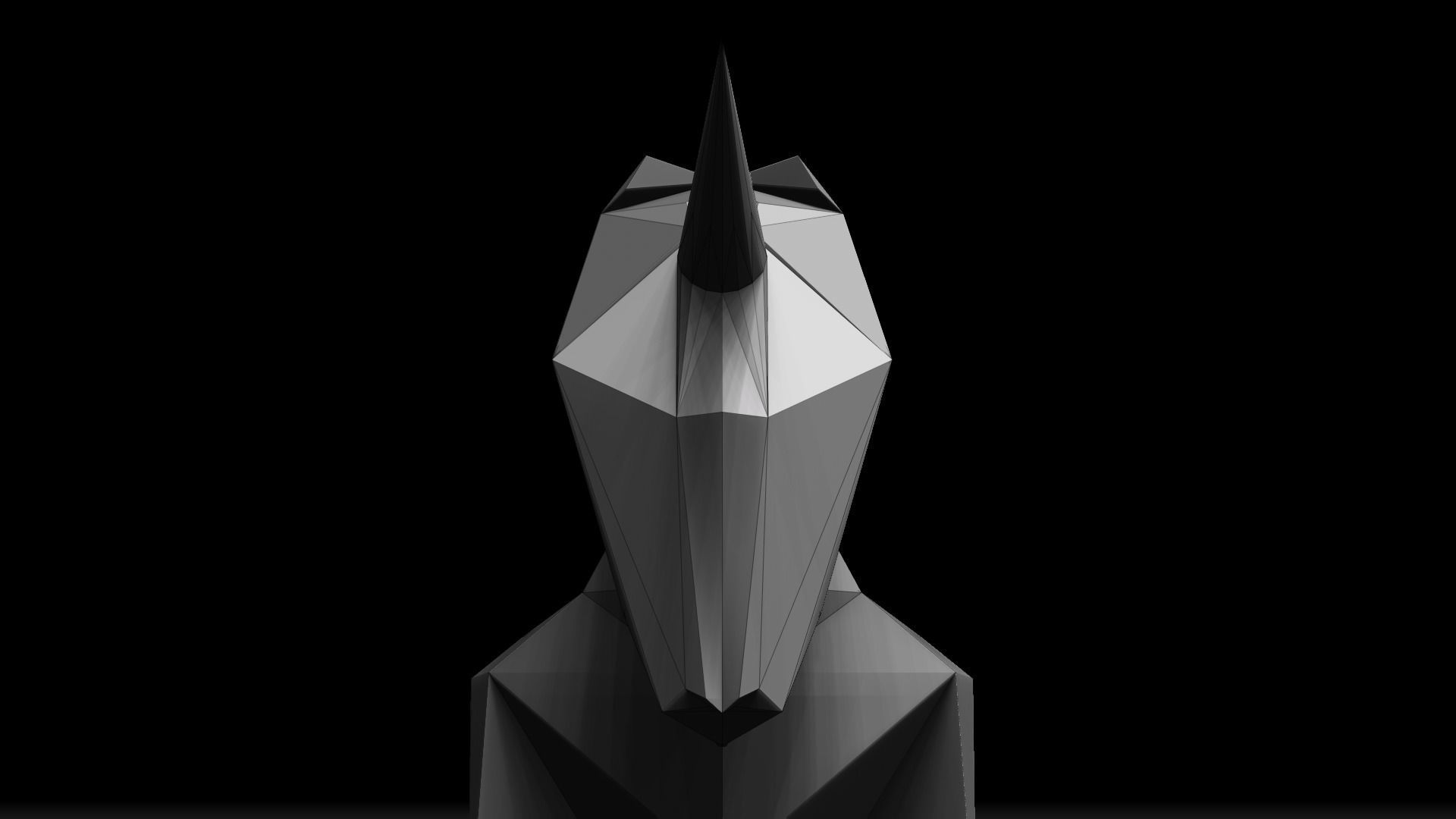 Origami Unicorn Low-poly 3D model_6
