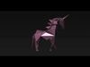 Origami Unicorn Low-poly 3D model_2
