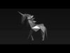 Origami Unicorn Low-poly 3D model_3