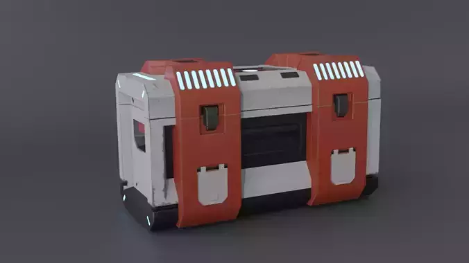 Simple sci fi box Low-poly 3D model