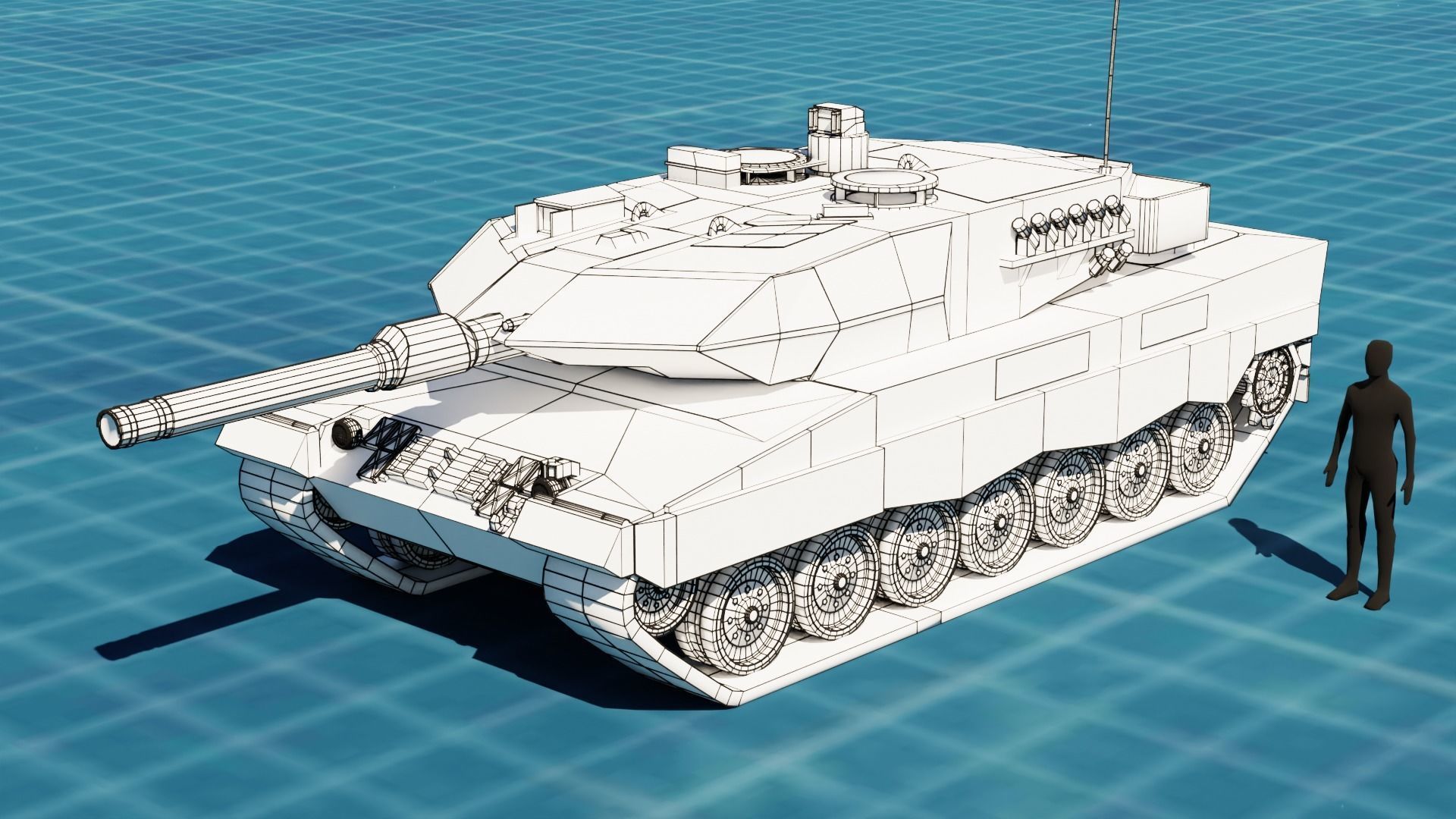 Leopard 2a5 TANK BASE MESH Low-poly 3D model_13