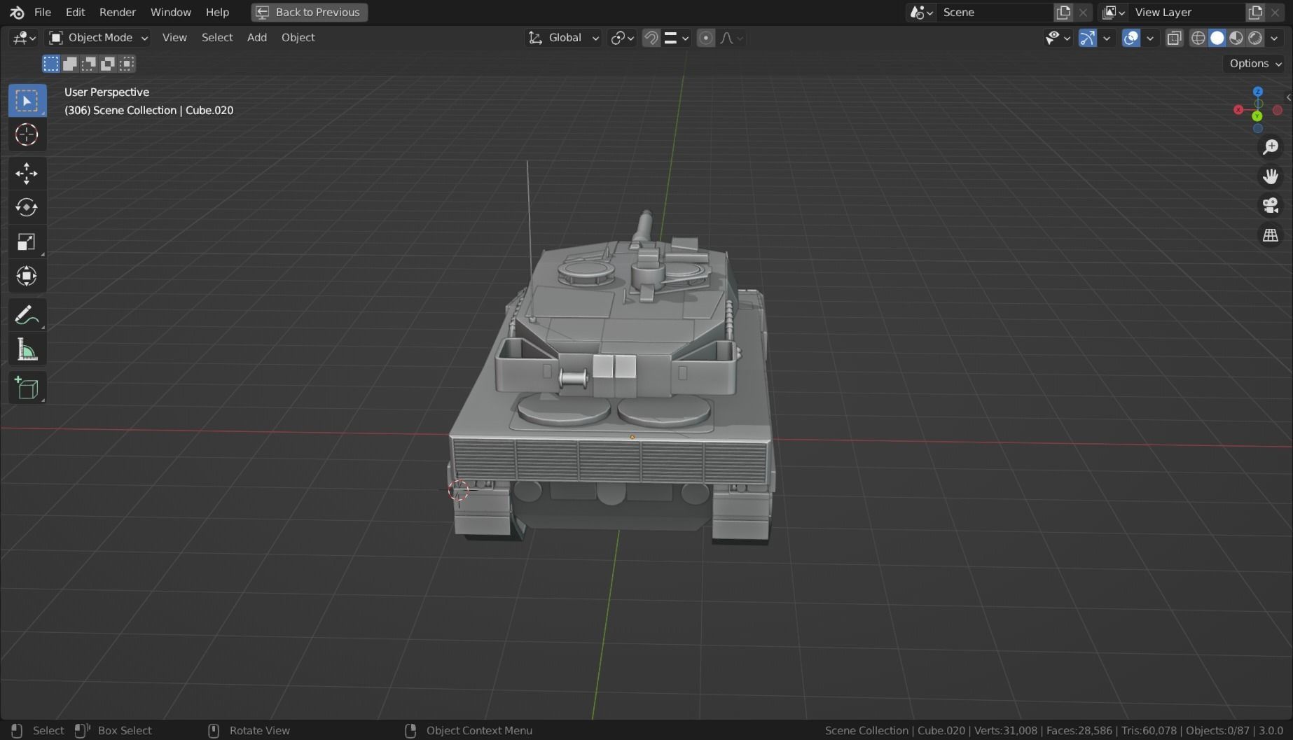 Leopard 2a5 TANK BASE MESH Low-poly 3D model_11