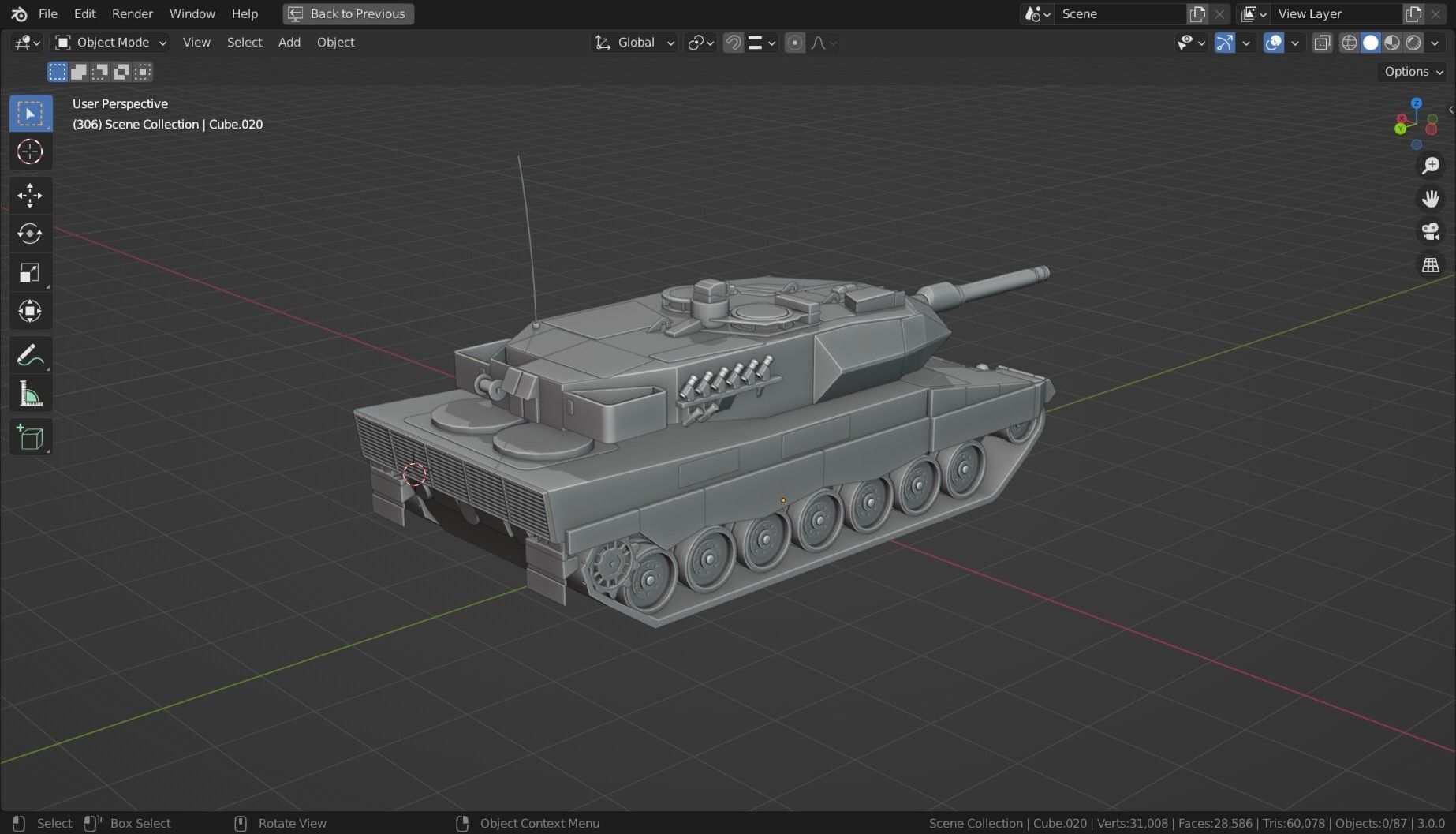 Leopard 2a5 TANK BASE MESH Low-poly 3D model_12