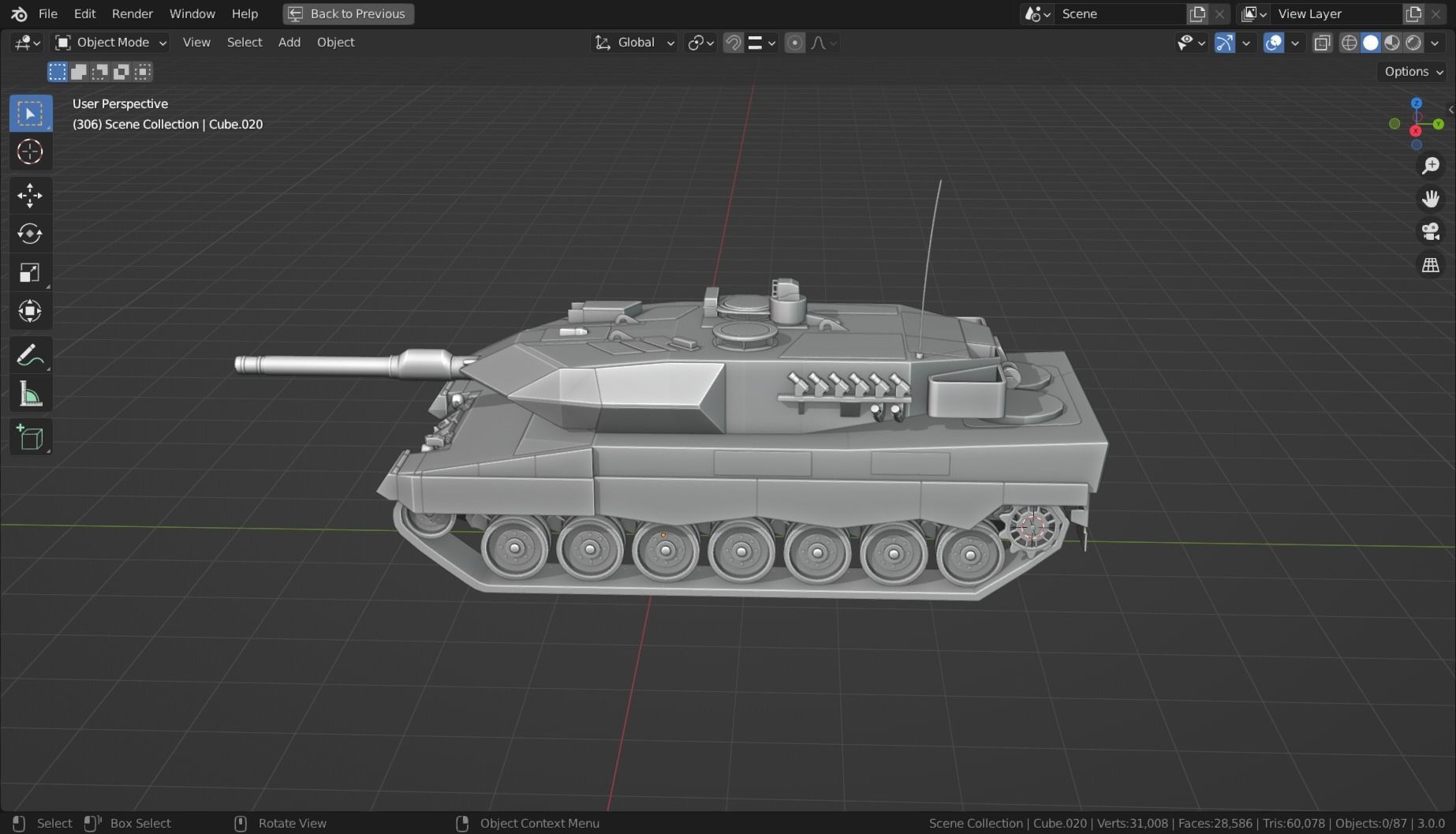 Leopard 2a5 TANK BASE MESH Low-poly 3D model_9