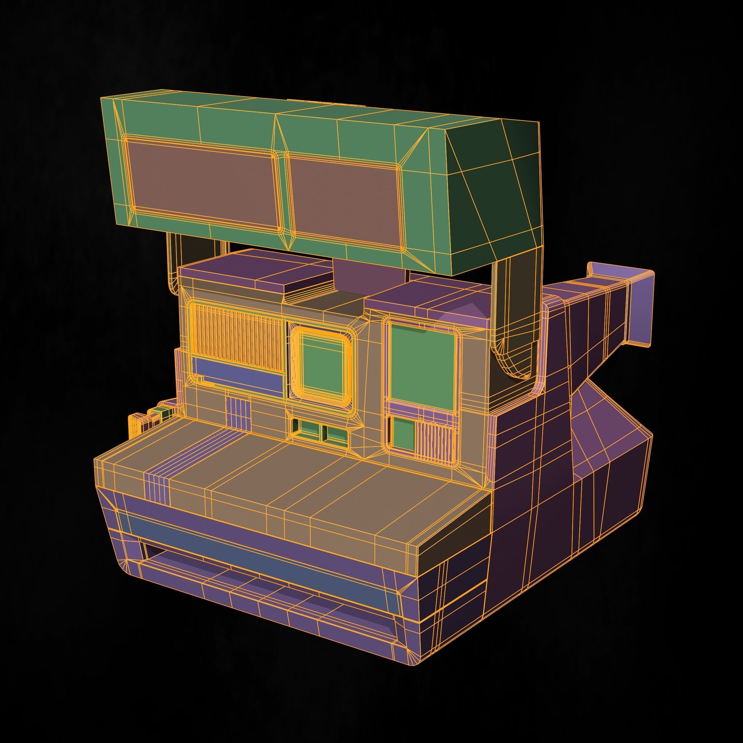 Polaroid Camera Supercolor 635 CL Low-poly 3D model_8