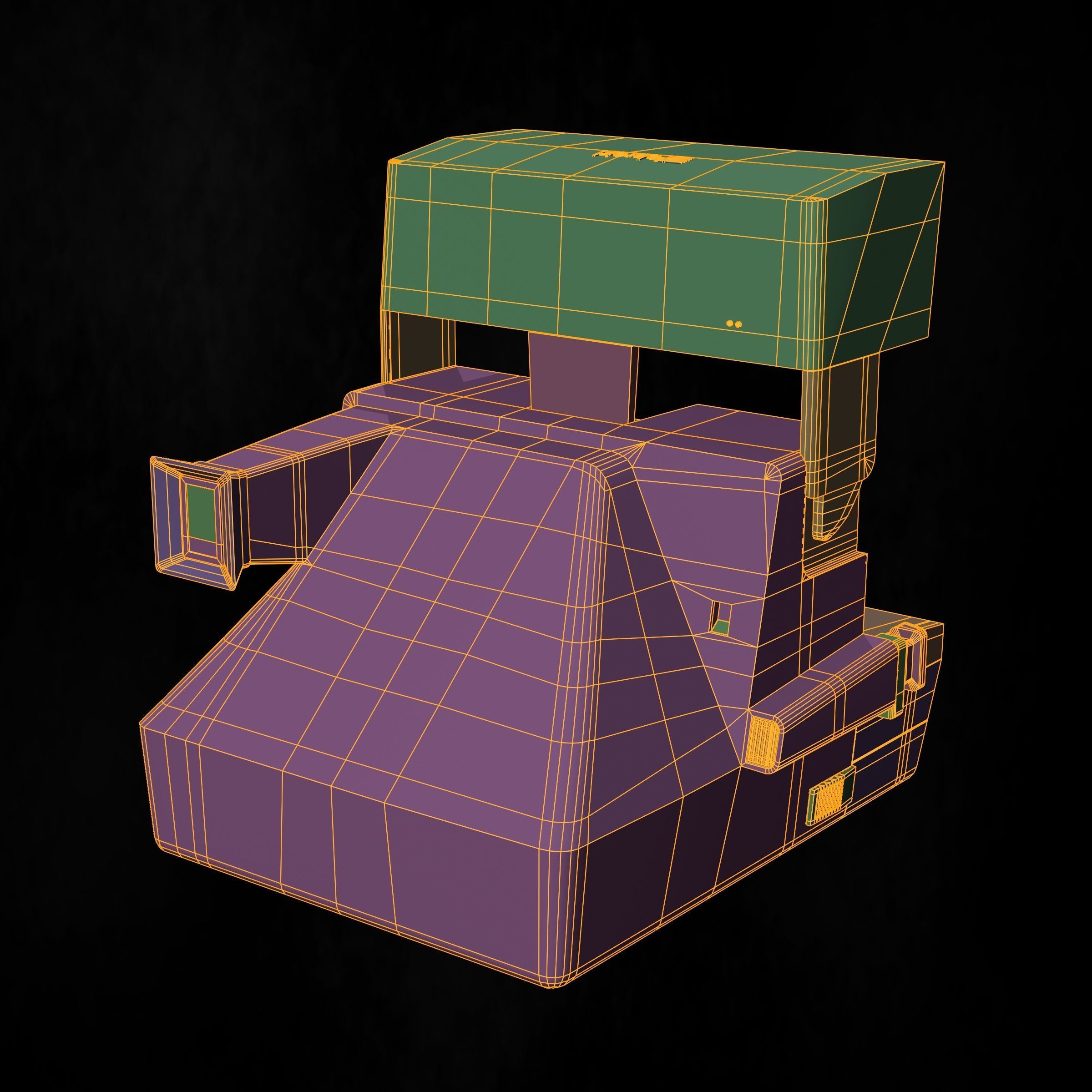 Polaroid Camera Supercolor 635 CL Low-poly 3D model_9