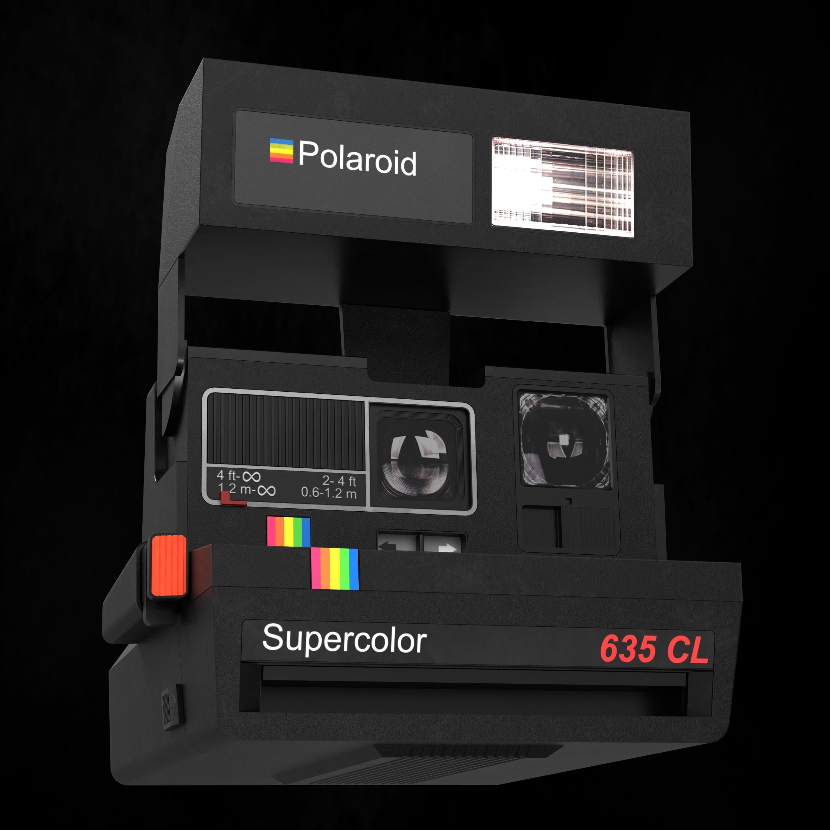 Polaroid Camera Supercolor 635 CL Low-poly 3D model_1