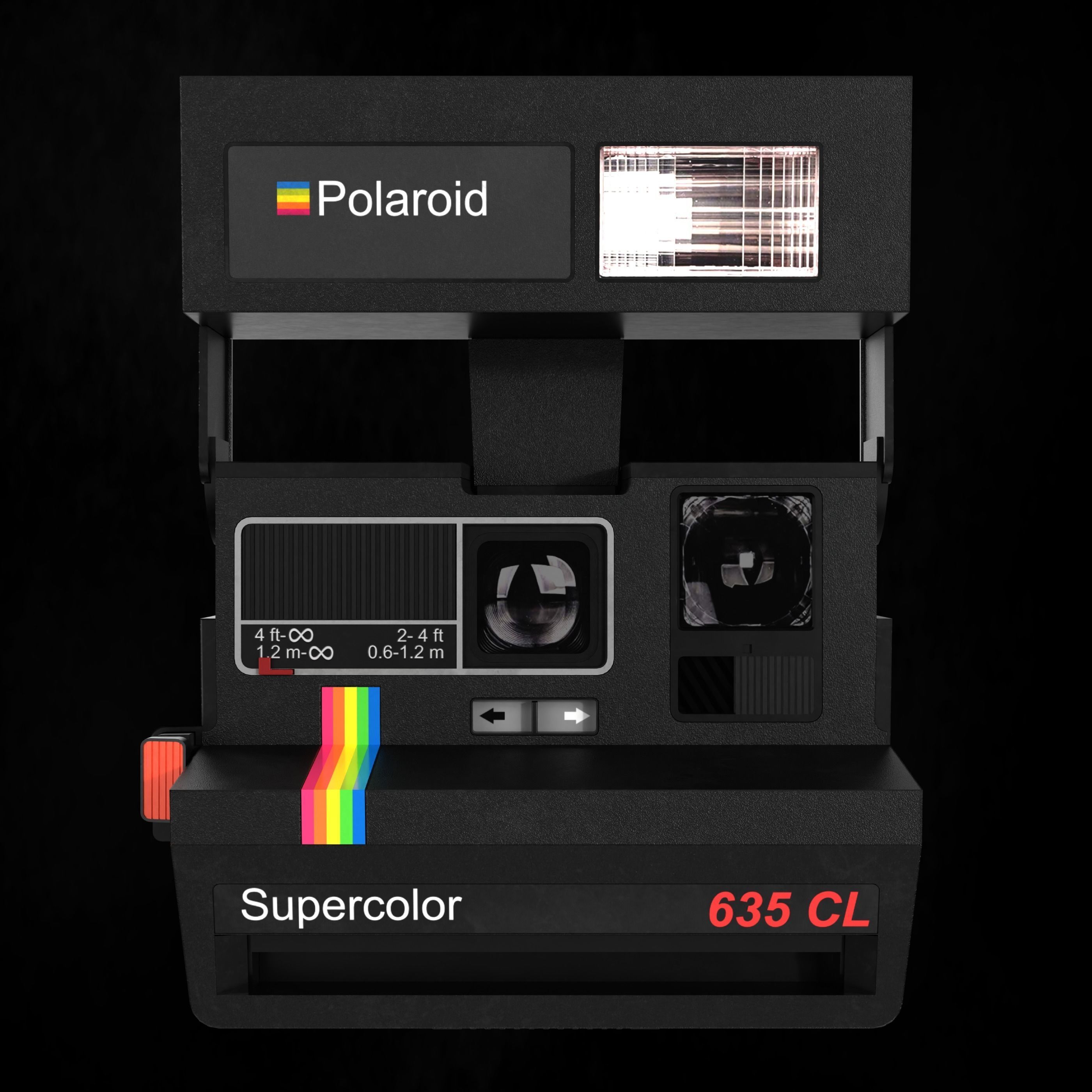 Polaroid Camera Supercolor 635 CL Low-poly 3D model_3