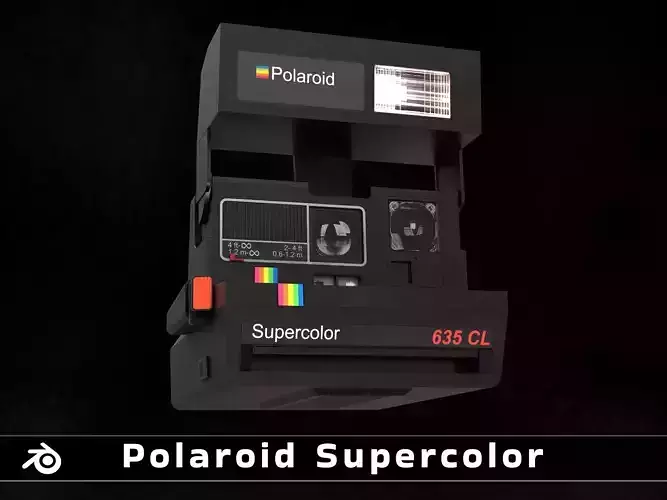 Polaroid Camera Supercolor 635 CL Low-poly 3D model