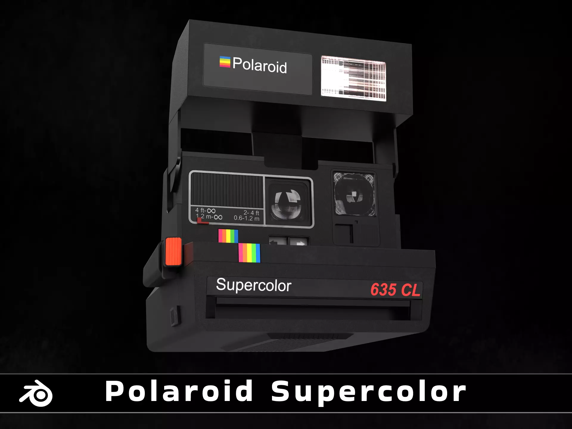 Polaroid Camera Supercolor 635 CL Low-poly 3D model_0