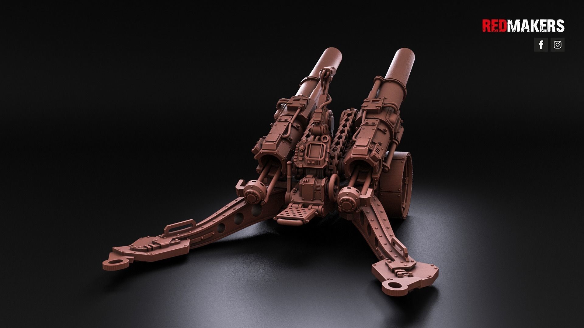 Field Gun and Heavy Laser Cannon - Death Division 3D print model_10