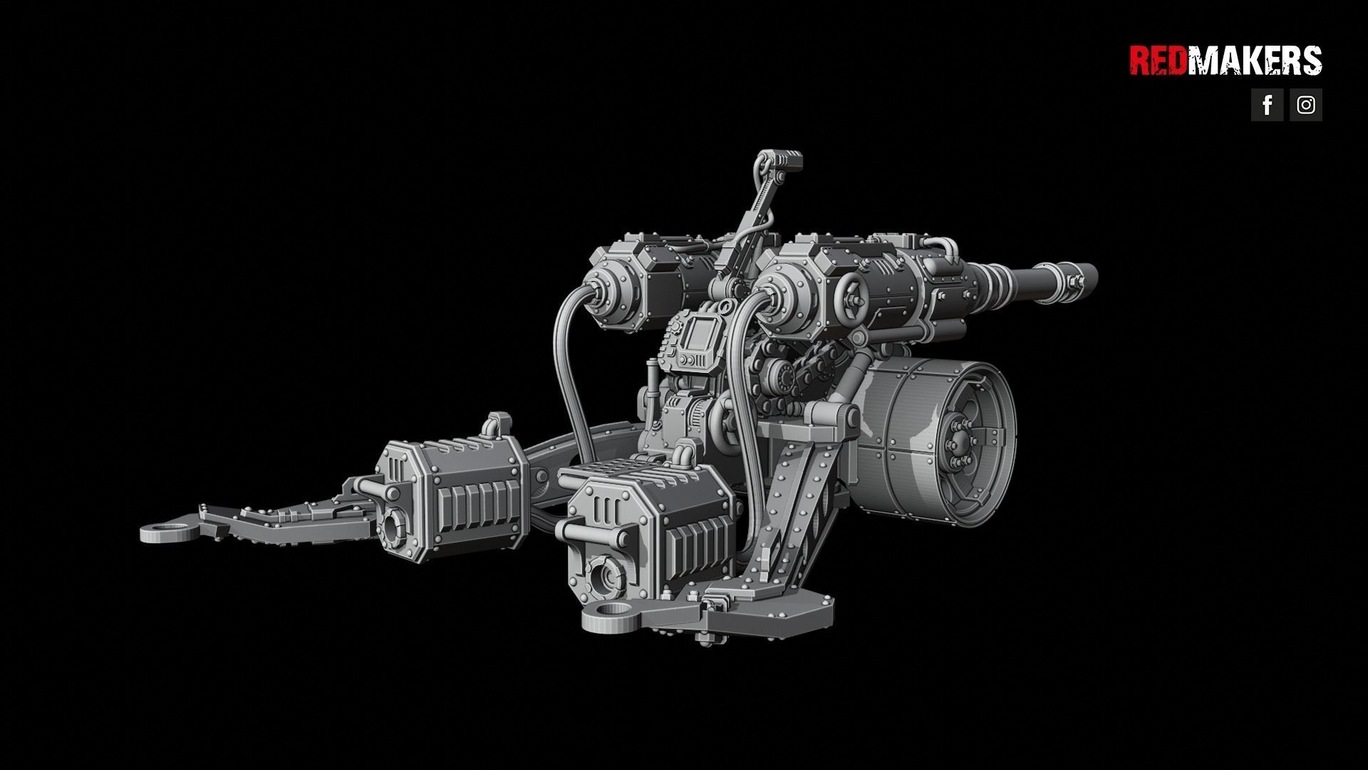 Field Gun and Heavy Laser Cannon - Death Division 3D print model_26
