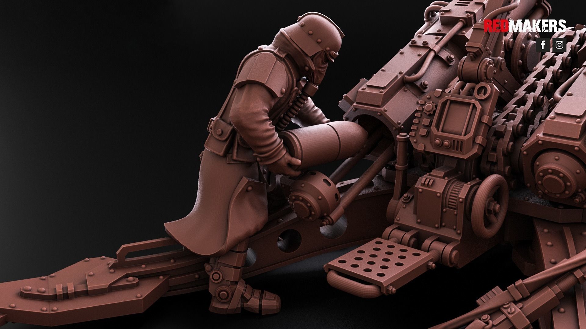 Field Gun and Heavy Laser Cannon - Death Division 3D print model_11