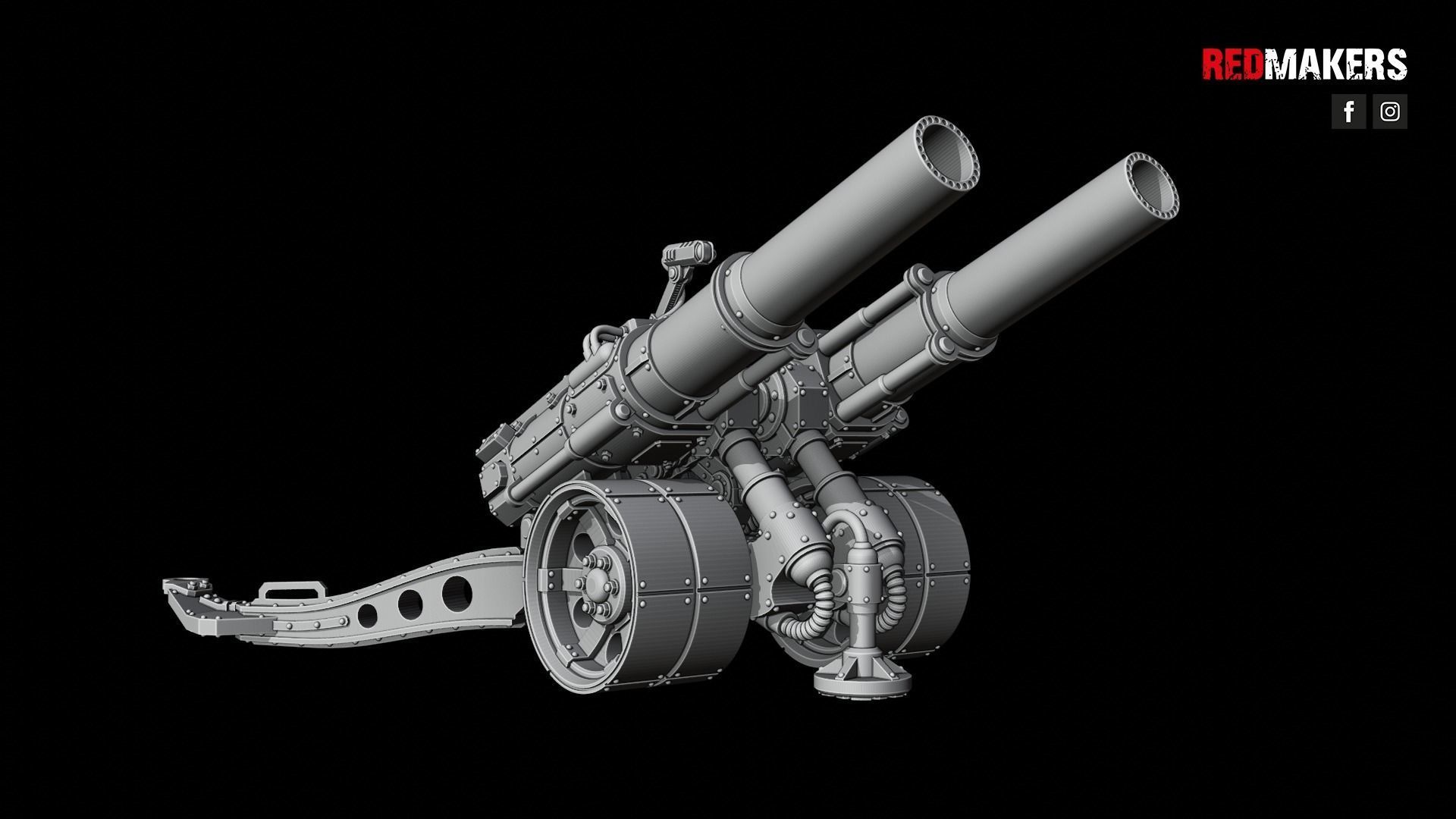 Field Gun and Heavy Laser Cannon - Death Division 3D print model_20