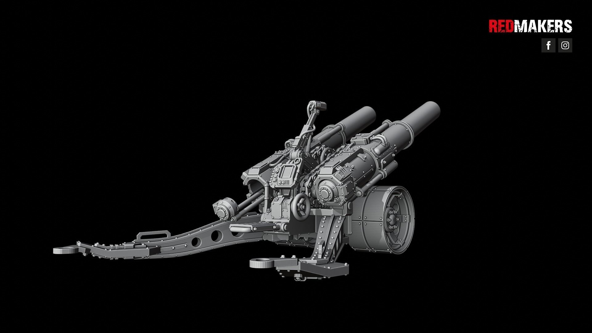 Field Gun and Heavy Laser Cannon - Death Division 3D print model_21