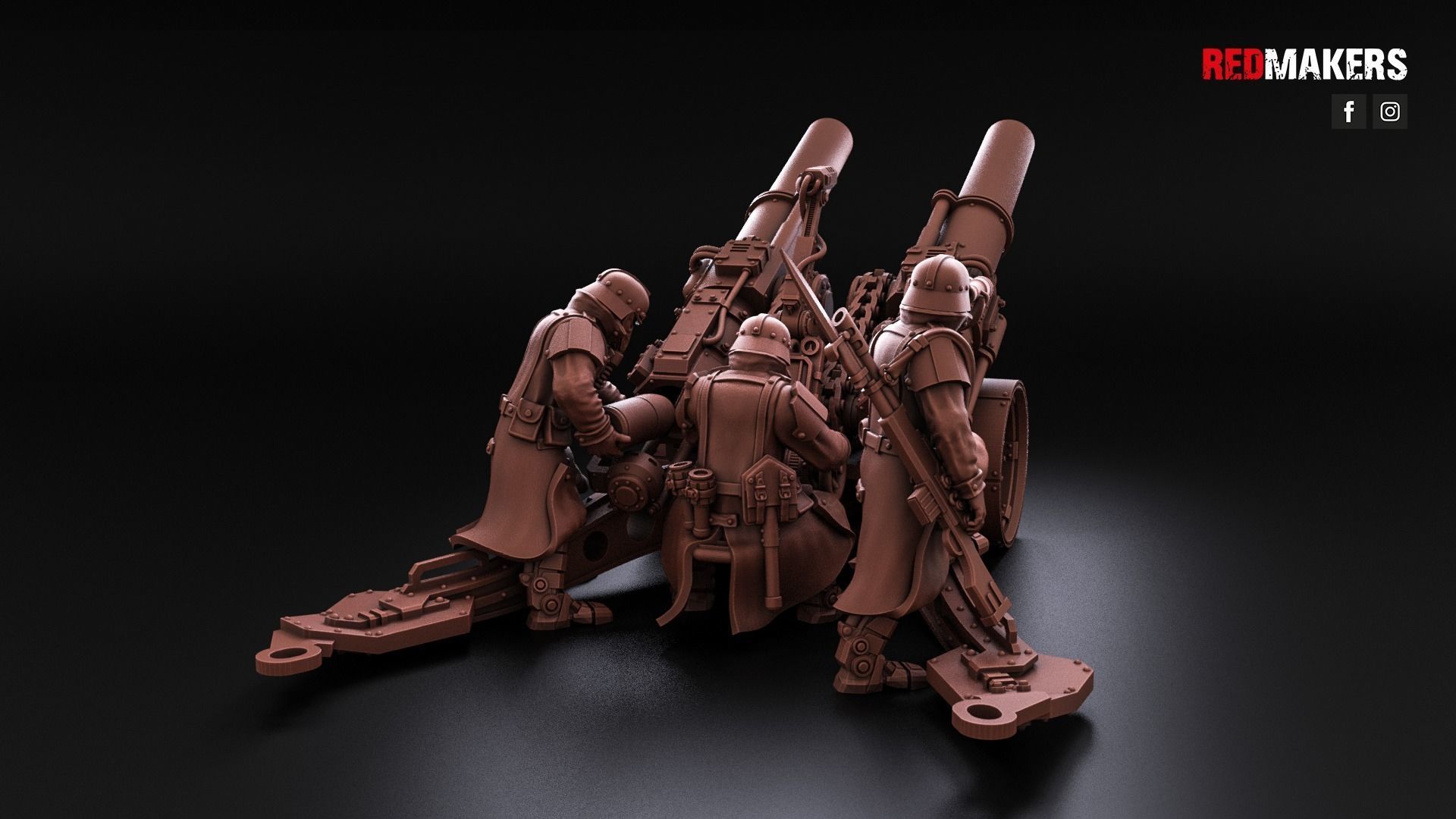 Field Gun and Heavy Laser Cannon - Death Division 3D print model_8