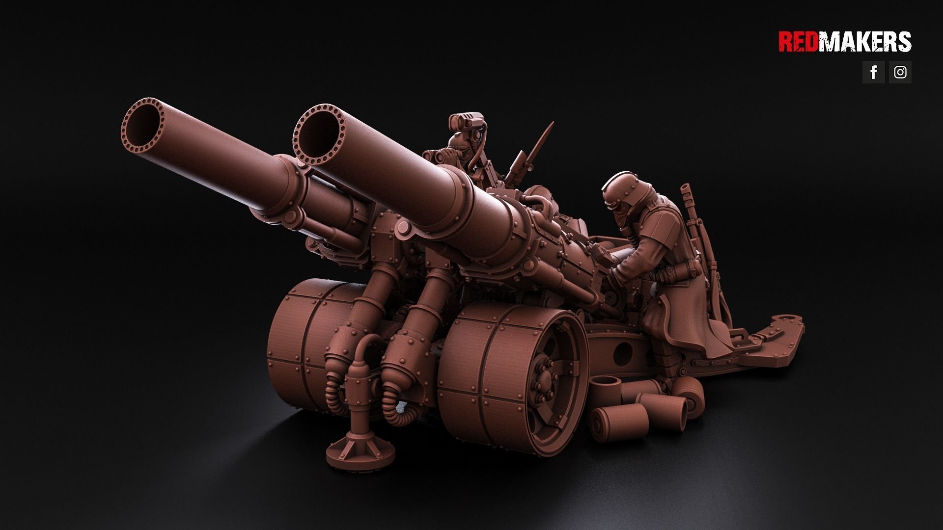 Field Gun and Heavy Laser Cannon - Death Division 3D print model_5