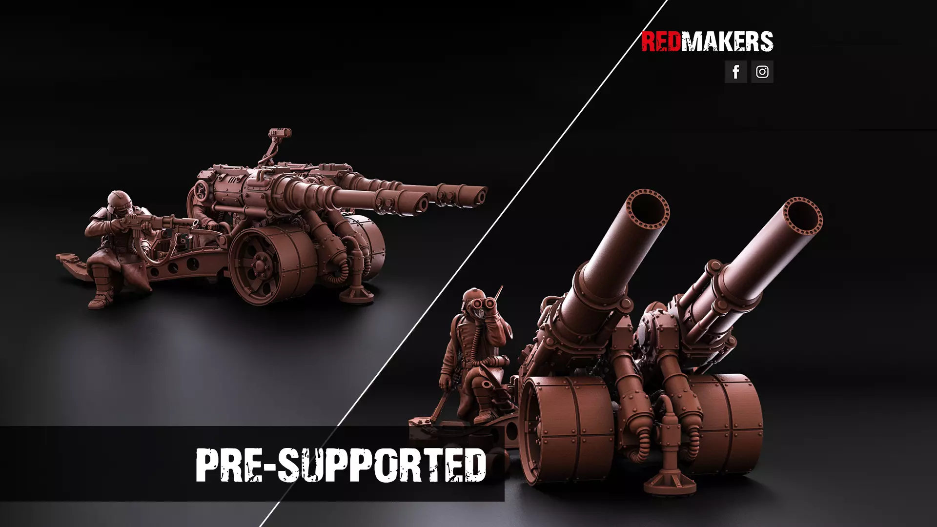 Field Gun and Heavy Laser Cannon - Death Division 3D print model_0