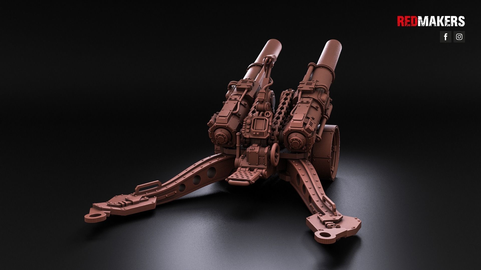 Field Gun and Heavy Laser Cannon - Death Division 3D print model_9
