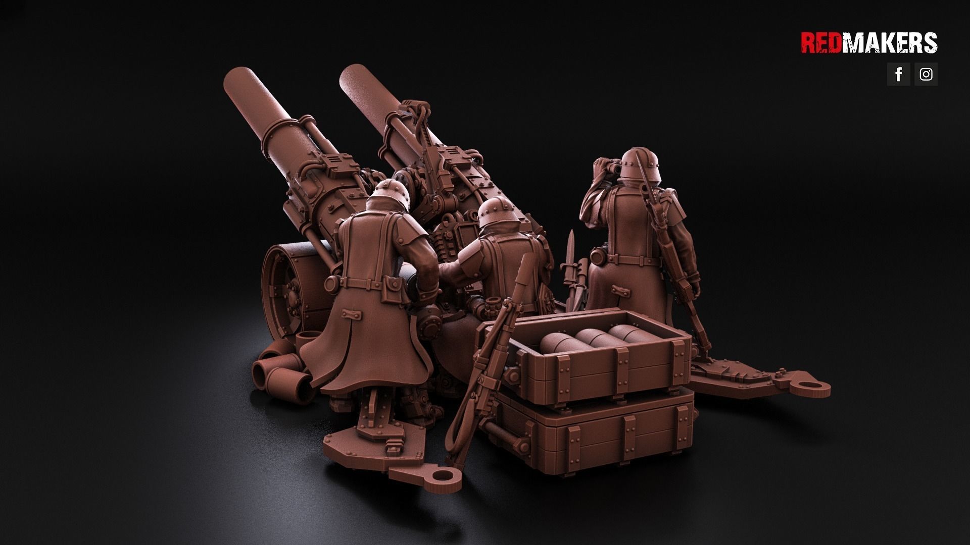 Field Gun and Heavy Laser Cannon - Death Division 3D print model_4