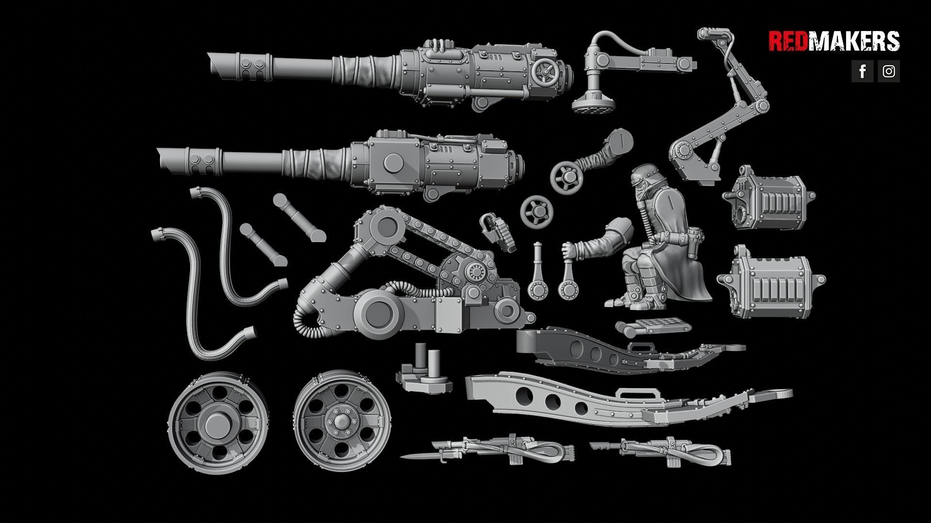 Field Gun and Heavy Laser Cannon - Death Division 3D print model_28