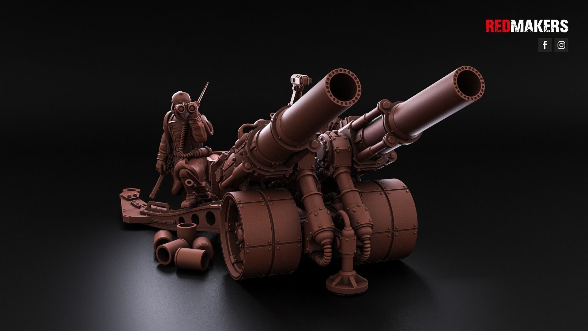 Field Gun and Heavy Laser Cannon - Death Division 3D print model_6