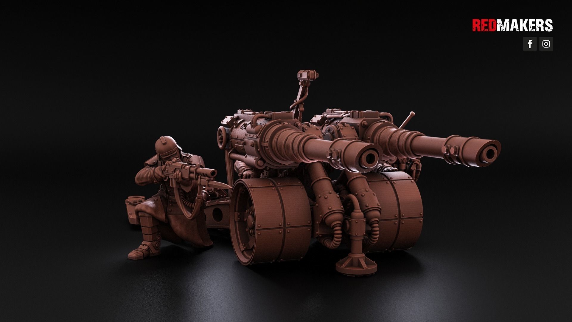 Field Gun and Heavy Laser Cannon - Death Division 3D print model_14