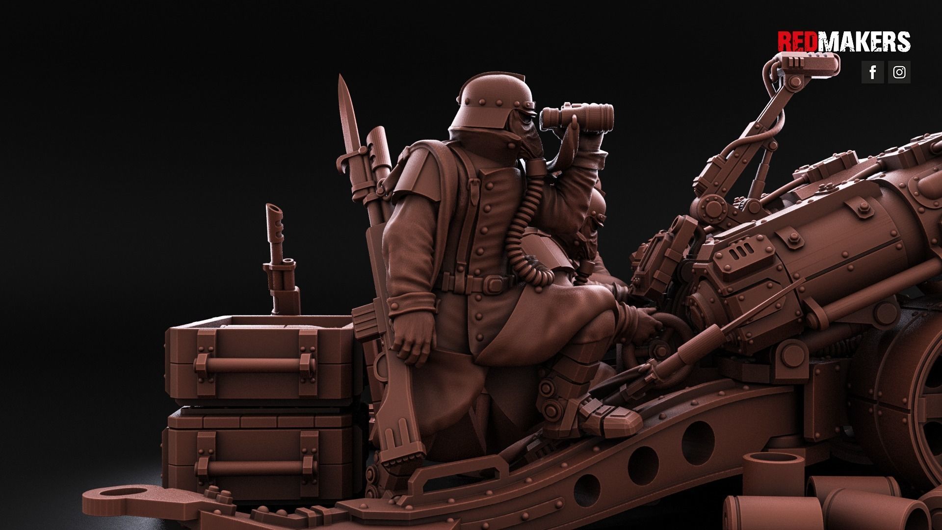 Field Gun and Heavy Laser Cannon - Death Division 3D print model_12