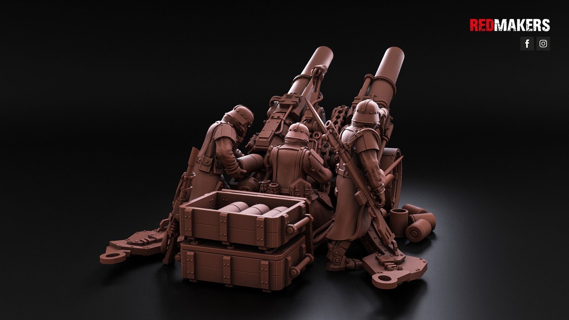 Field Gun and Heavy Laser Cannon - Death Division 3D print model_7