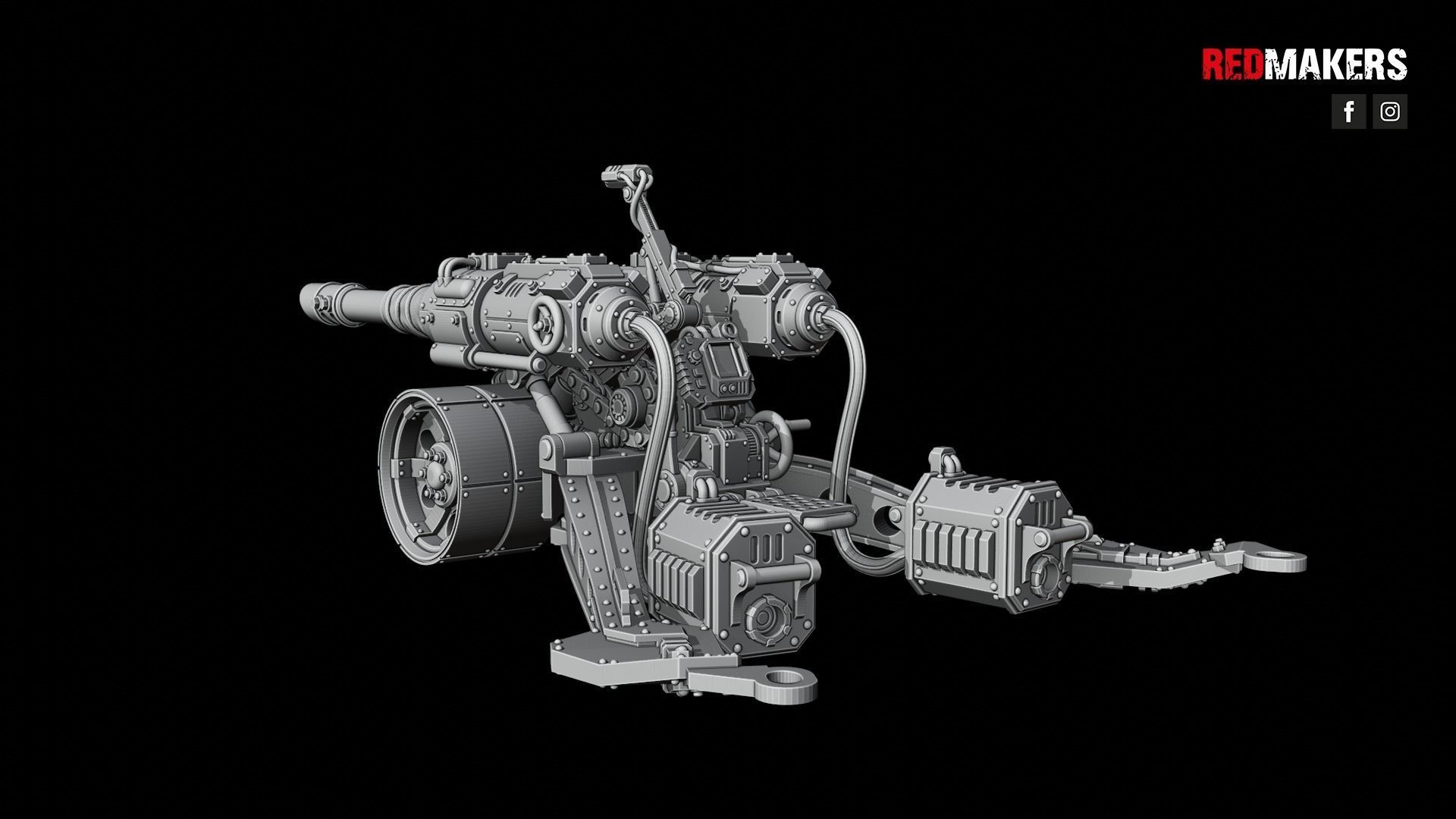 Field Gun and Heavy Laser Cannon - Death Division 3D print model_27