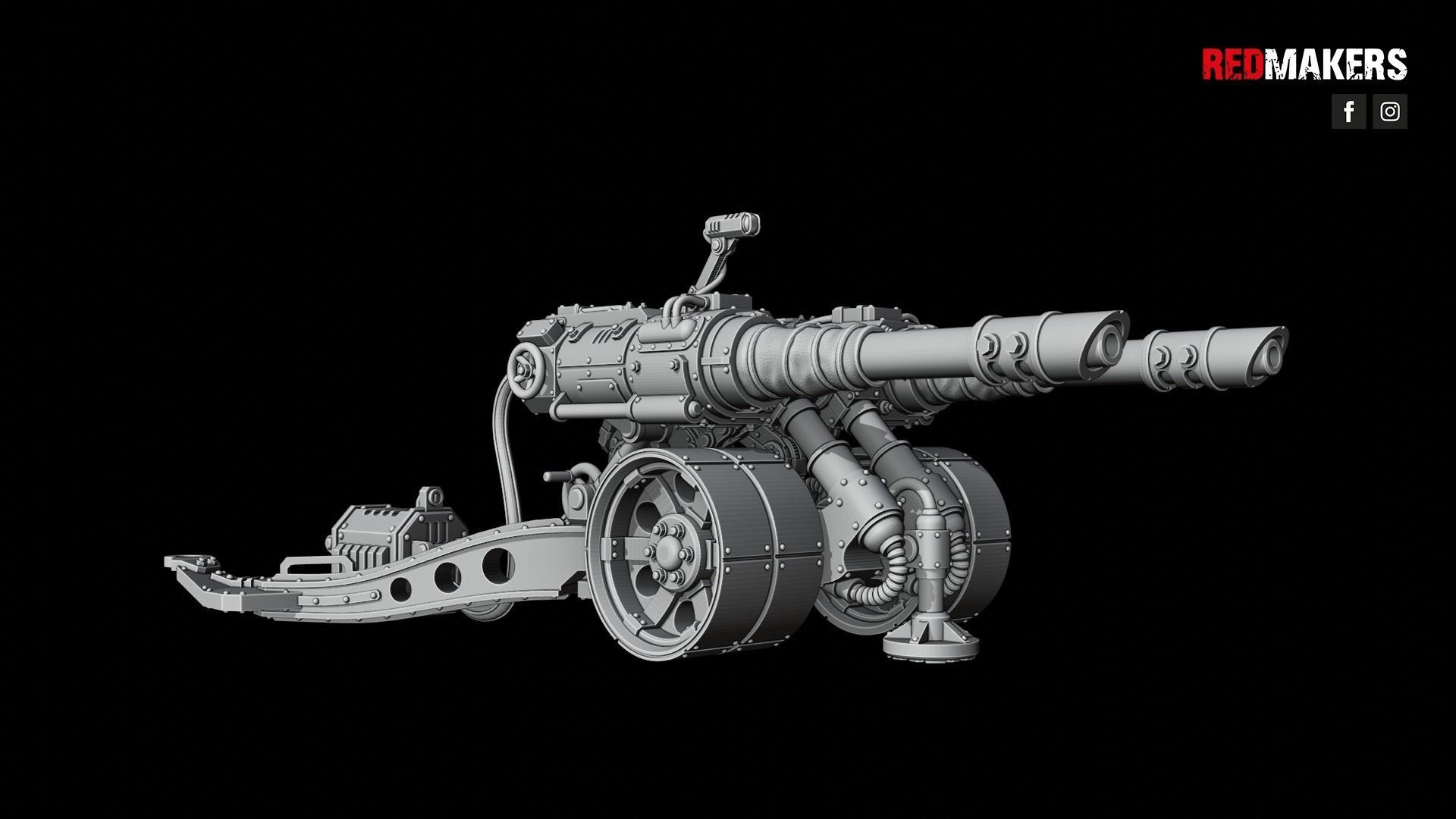 Field Gun and Heavy Laser Cannon - Death Division 3D print model_25