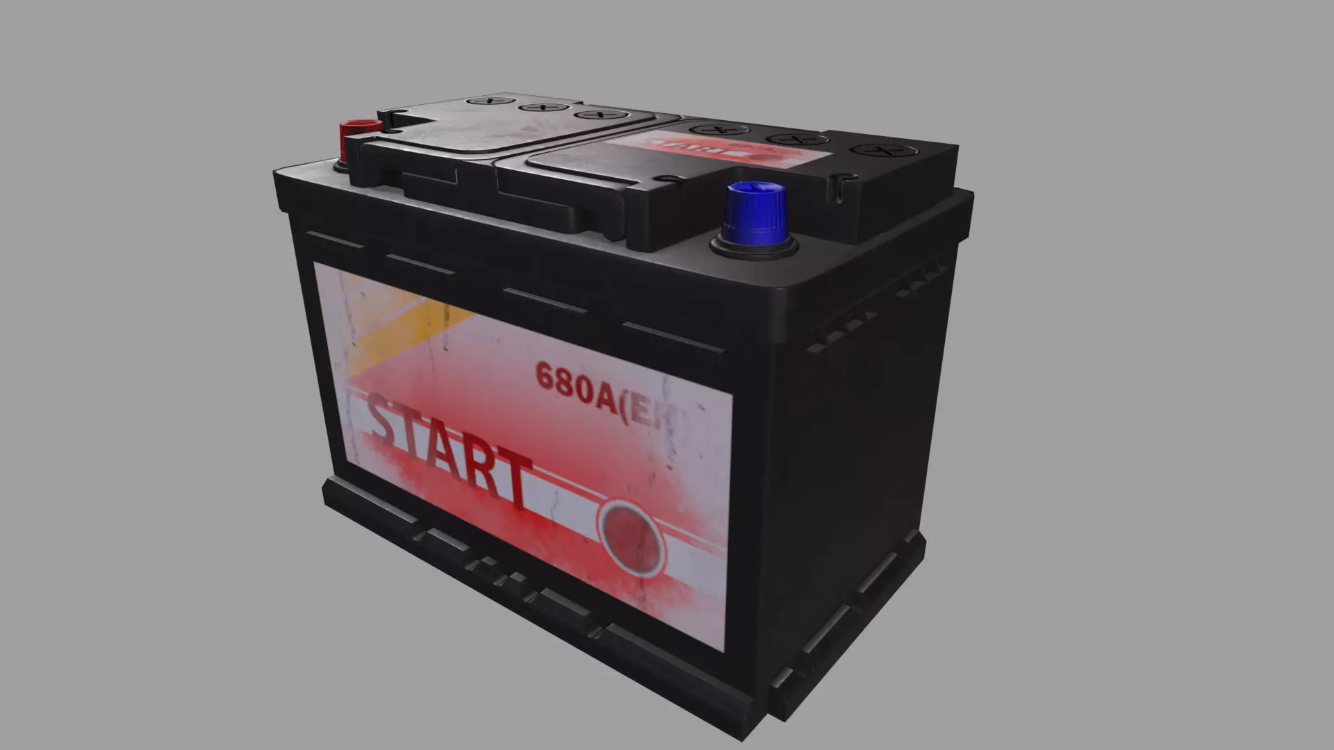 Accumulator car battery Low-poly 3D model_0