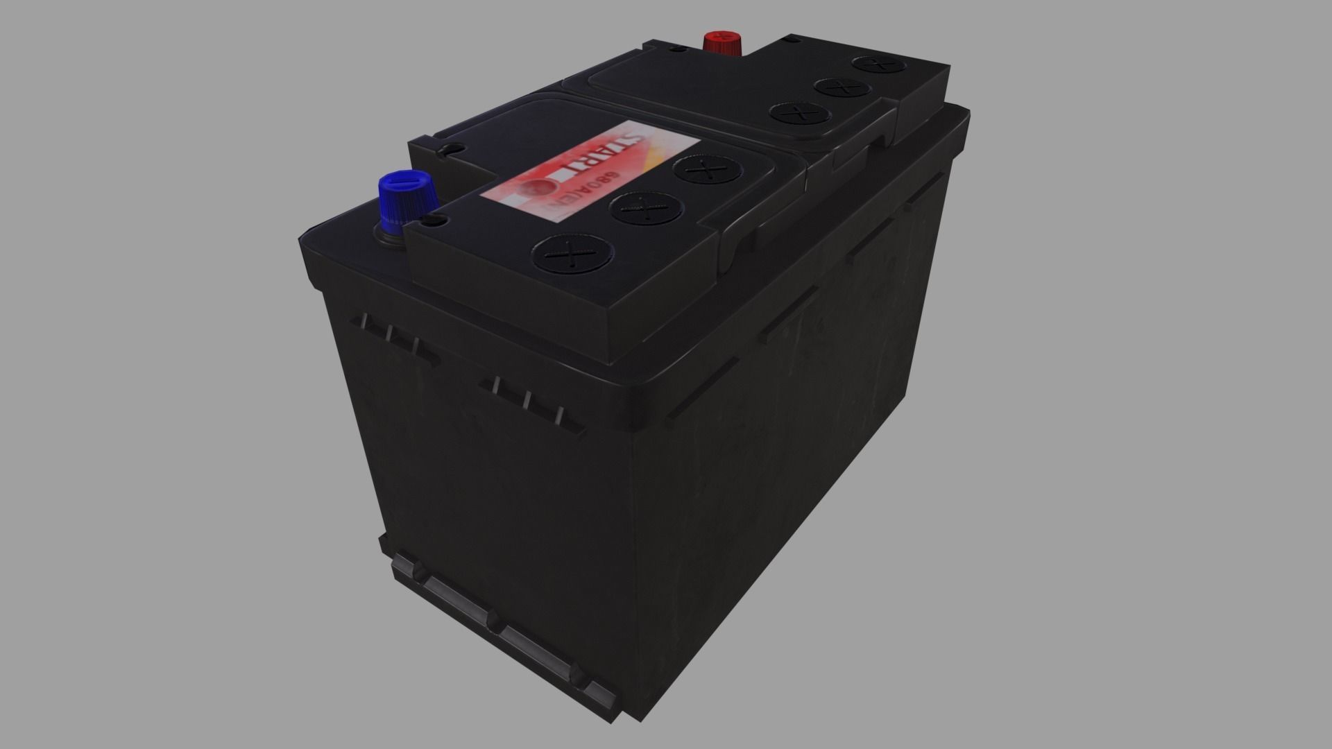 Accumulator car battery Low-poly 3D model_4